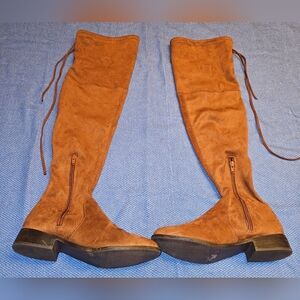 A New Day Brown Suede Knee-High Boots sz8 Great Pre-Owned Condition